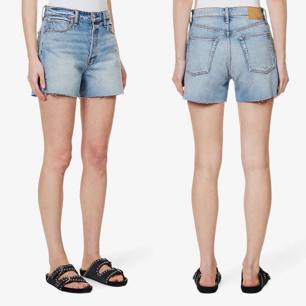 rag & bone Vintage Cut Off High Rise Shorts in Light Blue Wash - Size 26